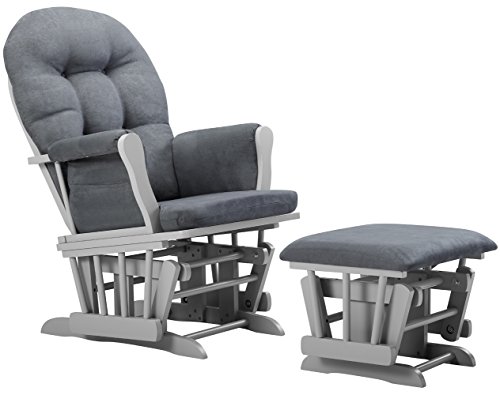 Angel Line Windsor Glider and Ottoman Cushion, Grey/Dark Grey