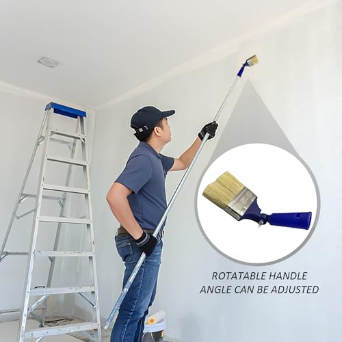 3-Teiliger Pinsel, Verstellbarer Pinsel, Verlängerungspinsel, Mehrwinkelborsten, Malwerkzeug, Hauspinsel Zum Streichen Von Wänden, Decken Blau