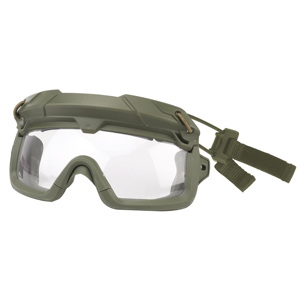 YABEME Occhiali di Protezione di Sicurezza Tattici Antiappannamento - 2 modalità, per Escursionismo Militare, CS Airsoft Paintball, Tiro A Segno, Caccia, Equitazione, Ciclismo,Verde