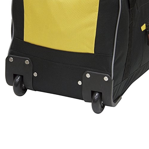 Travelers Club Adventure Rolling Duffel Carry-On Luggage, Black, Yellow