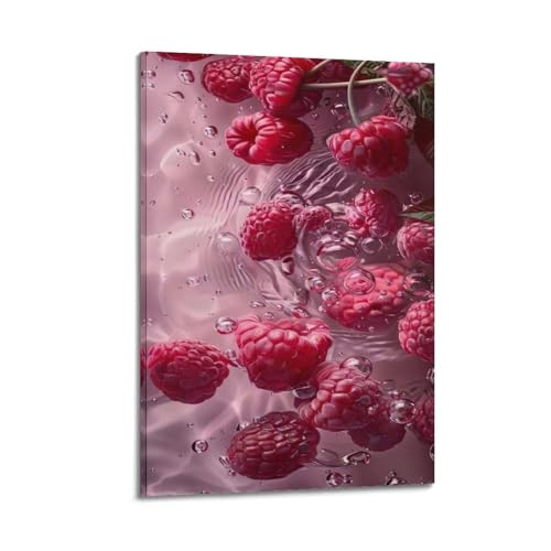 Poster sur toile de framboises pour raviver un mur vide de chambre 30x45