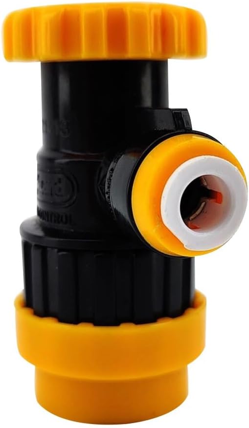 8mm X Flow Control Ball Lock Disconnect (Liquid Black + Yellow) - 105°C Heat Resistant, 1-Pack for Brewing