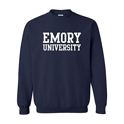AW01 - Emory Eagles Basic Block CREW SWEATSHIRT - Large - Navy