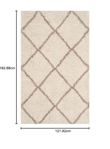 Image of Handwoven Microfibre 3D Rug for Living Room (Ivory & Beige, 4 X 6 Feet, Microfibre)