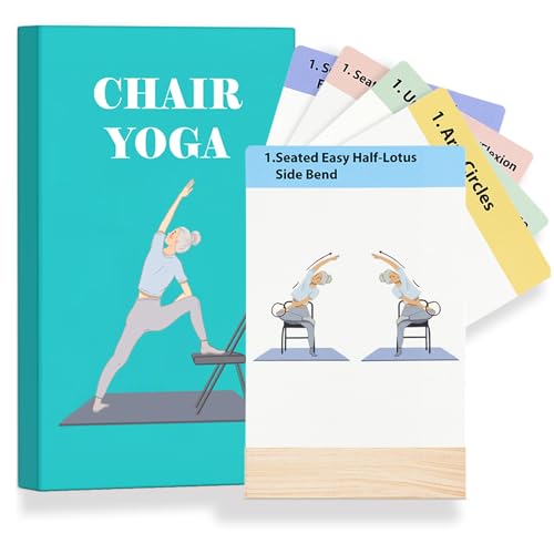 Cartes de yoga sur chaise de qualité supérieure, support en bois massif et grand format