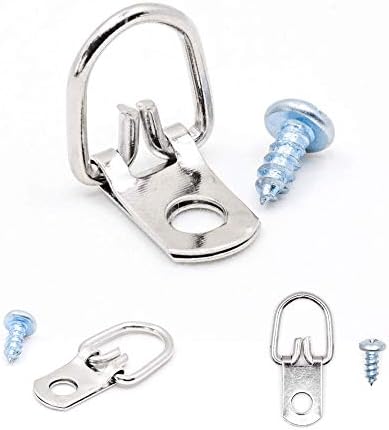 D Ring Picture Hangers with Screws - 100 Pack - Bulk D Rings - Pro Quality d-Rings - Picture Hang Solutions