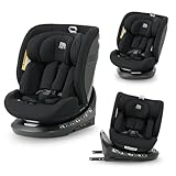 Deryan Cassie 360° i-Size Kindersitz 0-36kg – Drehbarer Autositz 0–12 Jahre (40–150 cm), mit Isofix & Liegefunktion, Gruppe 0/1/2/3, Rebroader, ECE R129 – Schwarz