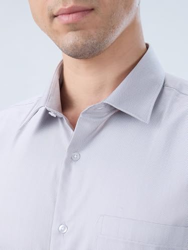 Image of Park Avenue Men Modern Slim Fit Structure Pattern Cotton Polyester Blend Semi Cutaway Collar Full Sleeve Formal Shirt