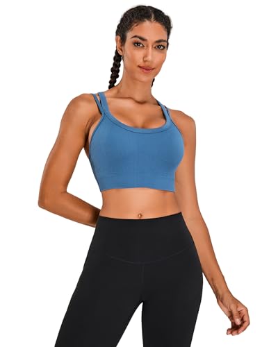 Sports Bras for Women HIigh Support, Criss-Cross Back Padded Strappy High Impact Sports Bras for Women Large Bust4