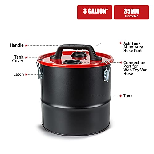 Vacmaster VOC508S 1102 5 Gallon Stainless Steel Wet Dry Shop Vacuum and 3 Gallon Ash Tank Combo