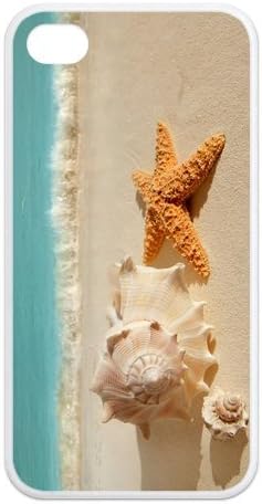 AZA RUBBER SILICONE Case for iPhone 4,iPhone 4S, Starfish At The Beach Protec...