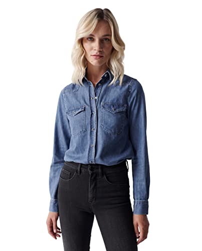 Salsa denim shirt mujer para un look casual sofisticado de diario