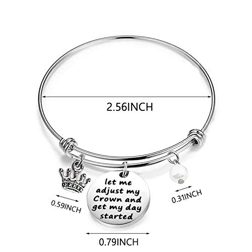 WUSUANED Inspirational Bracelet Gift Let Me Adjust My Crown and Get My Day Started2