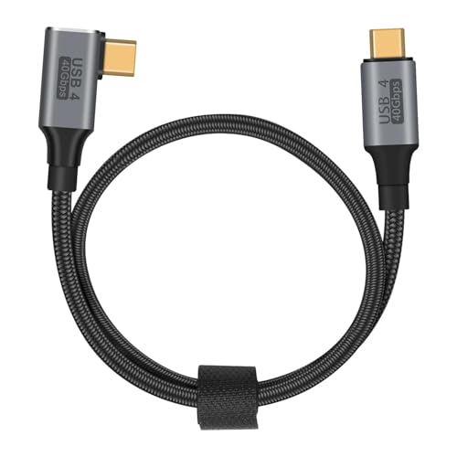 Image of Wefly USB4 Cable, with Thunderbolt 4, 240W Charging, 40 Gbps Data Cable, 8K @ 60Hz HDR, USB C to USB C Cable, 90Degree for Hub, Dock Ma /Book, M2, M3, Mac SSD (100CM)