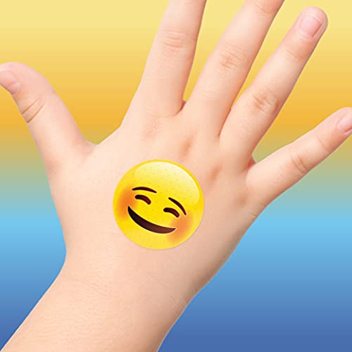 Emoji Kids Assorted Bandages, 100 Ct | Wear Like Stickers, Super Fun Designs, Adhesive Antibacterial Bandages For Minor Cuts, Scrapes, Burns. Easter Basket Stuffers For Kids & Toddlers #TOP1