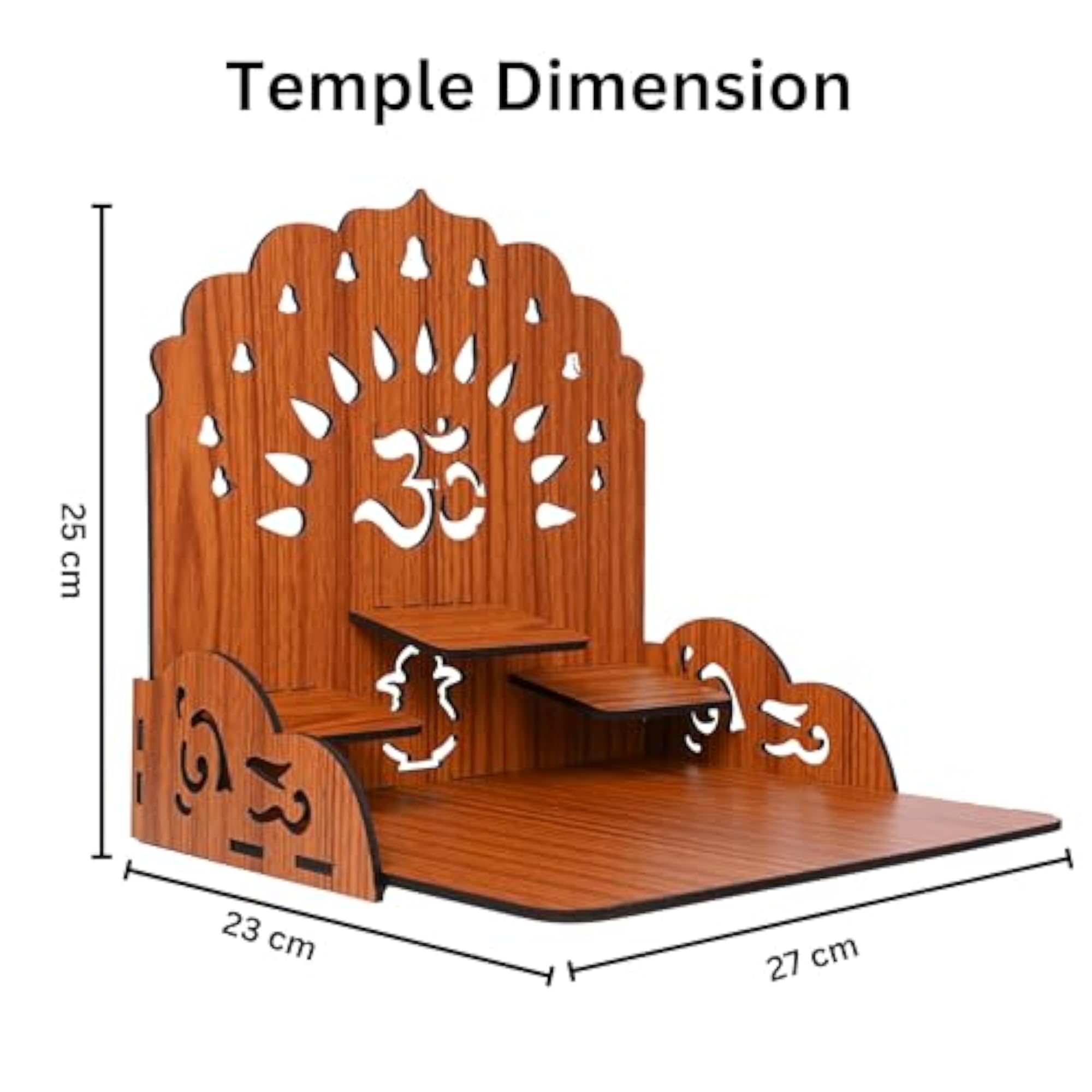 Engineered Wood Hand Crafted Om Pattern Home Temple