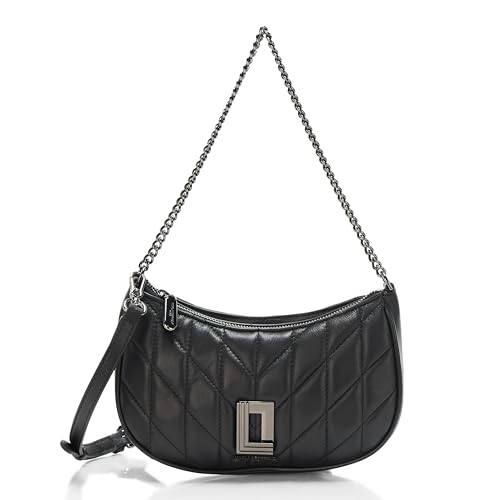 Karl Lagerfeld Paris Lafayette Demi Shoulder Bag, Black/Dark Gunmental