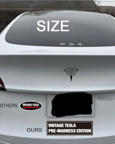 Image of 5 PCS Vintage Tesla Bumper Sticker, Vintage Tesla Sticker, Elon Bumper Sticker, Tesla Decal Waterproof Easy to Remove, No Residue Leaves, Funny Decal