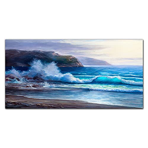 Tableau en verre trempé 100x50cm anti-humidité cadre mer salon