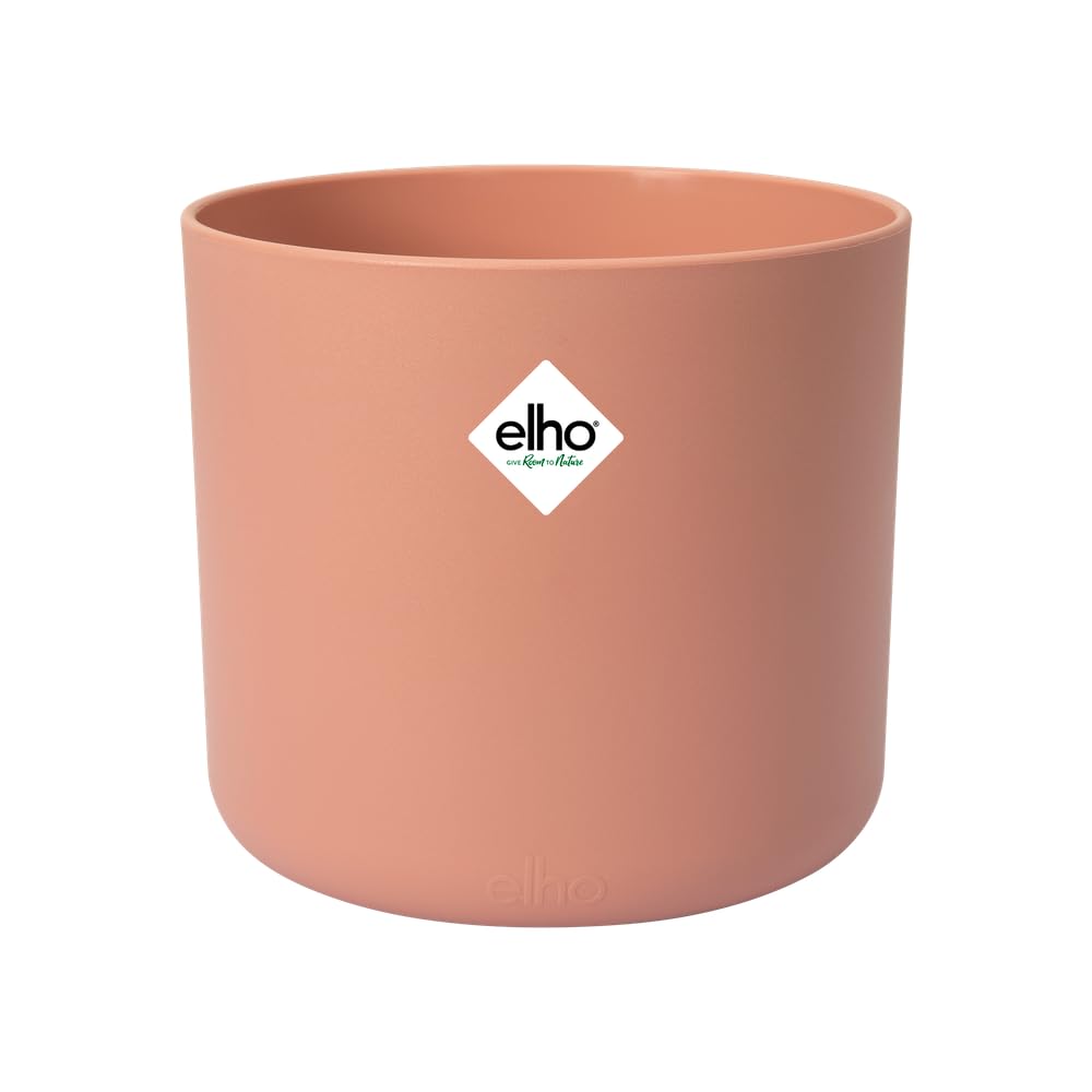 Elho Vibes Fold Round 18-100% Plastica Riciclata - Vaso per Piante da Interno - 18.3 x H 16.8 cm - Rosa/Delicate Pink