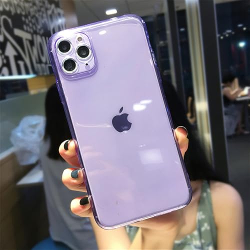 Coque iPhone 14 Plus TPU transparent violet et housse néon fluorescente