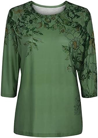 Summer 3/4 Sleeve Shirts for Women Fashion Patchword Tops Loose Fit Round Neck T-Shirt Three Guarter Length Sleeve Tunic Tops 4 Summer 3/4 Sleeve Shirts for Women Fashion Patchword Tops Loose Fit Round Neck T-Shirt Three Guarter Length Sleeve Tunic Tops