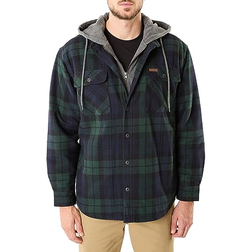 Smith's Workwear Big Men's Sherpa-Lined Hooded Flannel Shirt Jacket