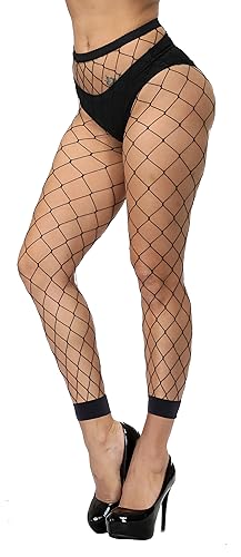 Image of Pareberry Women's Footless Fishnet Stockings High Waisted Pantyhose Mesh Wide Tights
