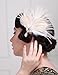 Teyglen 1920s Feather Headpiece Feather Hair Clip Pin with Crystal Flapper Feather Headband Prom Party Roaring 20s Hair Accessories for Women (Silver)