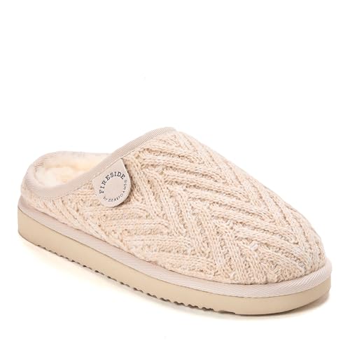 Image of Fireside by Dearfoams Women's Greta Genuine Shearling Clog Slippers, 100% Natural Suede Clogs for Outdoor & Indoor