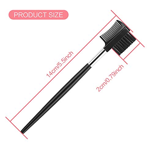 Wimper Augenbraue Bürste 8 Stück Doppelseiten Make Up Wimpernbürste Augenbrauenbürste mit Kamm für Frauen Kosmetik Werkzeuge, Schwarz