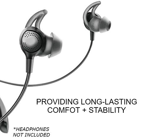 Replacement Silicone Earbuds Ear Buds Tips Isolation Double Flange for Bose QuietControl 30 QC20 QC20i QC30 Soundsport SIE2 SIE2i IE2 IE3 Wireless Headphones Earphones - 2 Pair (Medium, Black, White)