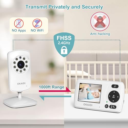 Okaidi Video Baby Monitor With Camera And Audio, 2.4'' Portable Travel Screen thumb #4