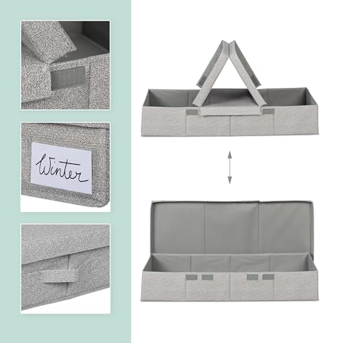 Rangement sous lit contre le désordre lot de 2 boîtes plates 50L - 7