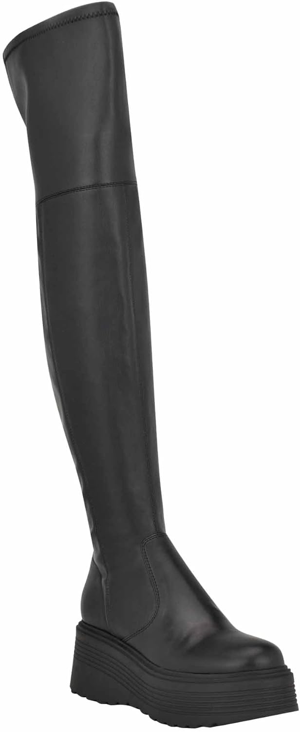 Nine West Women's GETON Over-The-Knee Boot, Black 001, 6.5