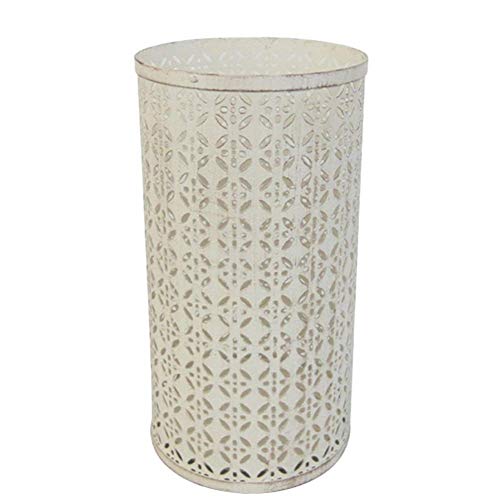 Paragüero de metal beige para una entrada de hogar organizada y elegante