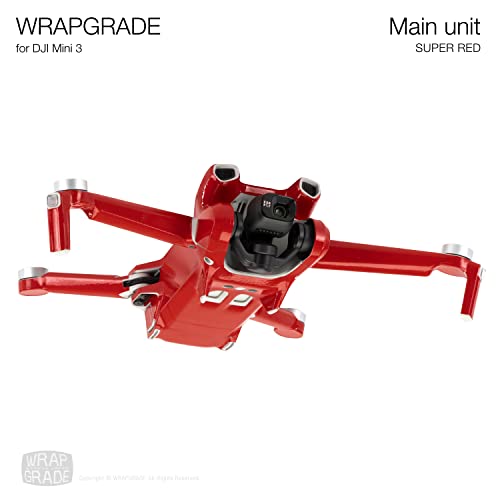 WRAPGRADE Skin Stickers compatible with DJI Mini 3, Super Red - Image 3