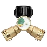 conexion manguera gas cocina [Ampliación de adaptador T-propano tipo Y con medidor de presión para medir el contenido de gas.