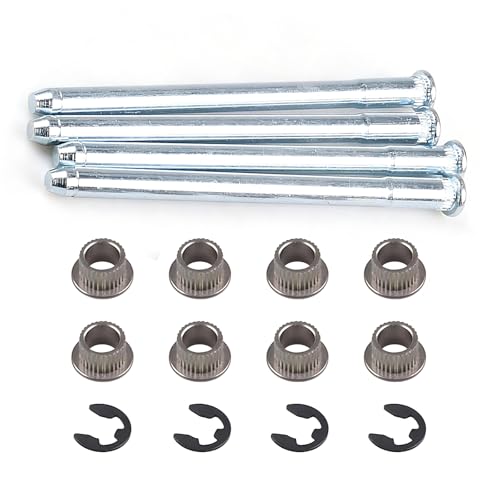 yorpyep 16 PCS Car Door Hinge Pin Kit, Shock and Noise Reduction Door Hinge Roller Pin and Bushing, with E-ring Clamp Mounting Accessories, Compatible with Chevrolet GMC Full Size Truck SUV (Silver)