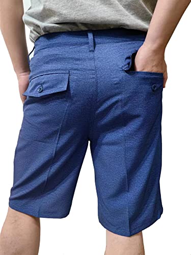 2 Pack Mens Goft Dress Shorts Hybrid Casual Chino Flat Front Stretch Shorts 10 Inch Inseam Grey/Navy 40 #TOP2