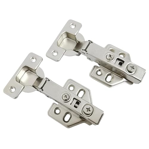 2 Pack 1 Pairs Frameless Soft Close Full Overlay Cabinet Hinges European Cabinet Door Hinges 35mm Cup Concealed Kitchen Cabinet Hinges