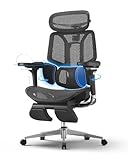 Hbada E3 Pro Sedia Ufficio e Scrivania Ergonomica, con Supporto Lombare Dinamico a 3 Zone, Testiera Regolabile 4D, Braccioli Regolabili 6D (Polipropilene, Nero)