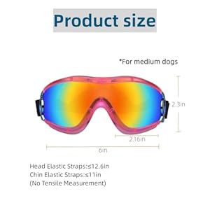   Dog-Soft-Cute-SunglassesPet-GogglesFlexible-FrameWind-ProofDust-ProofEye-protectionwith-Adjustable-StrapsSmall-Medium-Dogs-for-Outdoor-CyclingSkiMotorcycle-SP3003-PinkRed