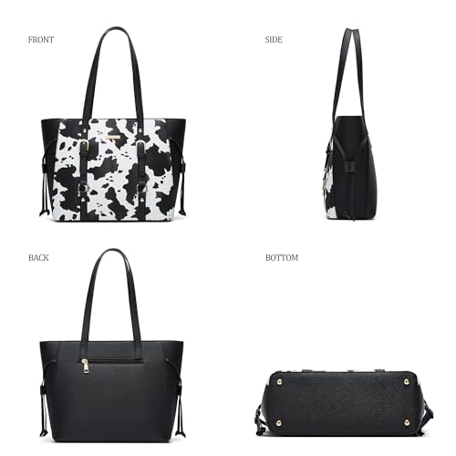 Image of Women Fashion Synthetic Leather Handbags Tote Bag Shoulder Bag Top Handle Satchel Purse Set