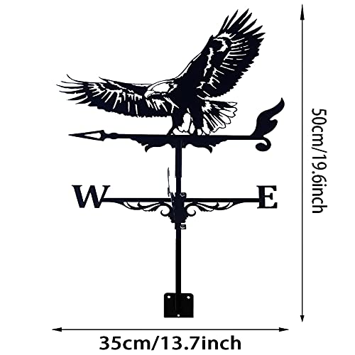 Riyyow Weather Vane Garden Weathervane Eagle Sculpture Weather Vane Durable Cast Iron Wind Vane Wind Direction Indicator For Outdoor Roof Mount Yard Ornament #TOP3