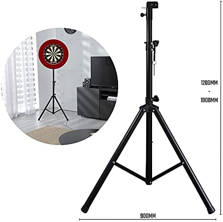 Darts Corner DM01 | Professional Portable Tripod Dartboard Travel Stand for Mobile Darts Play, Black