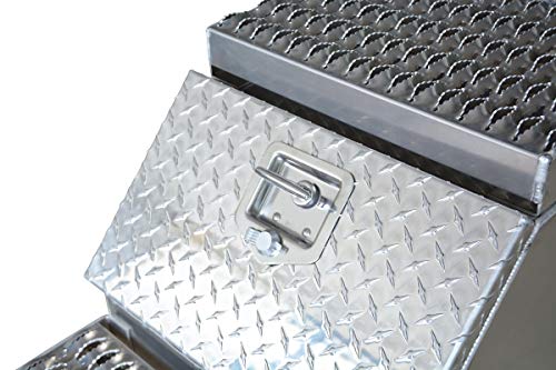 Heavy Duty Aluminum Semi Truck Side Storage Saddle Step Box / 18" L X 25" W X 28" H #TOP1