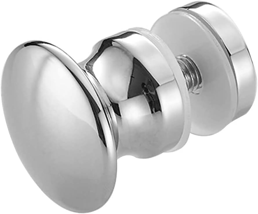 All Copper Solid Bathroom Handle, Bathroom Shower Glass Round Single Sided Door Knob, Knobs for Glass Door Handles, Invisible Door Shower Room Bathroom Pull Knobs