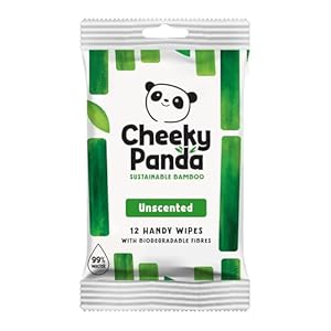 The Cheeky Panda Bamboo Hand Wipes | 12 Travel Wipes | 100% Plastic Free and Biodegradable Wet Wipes
