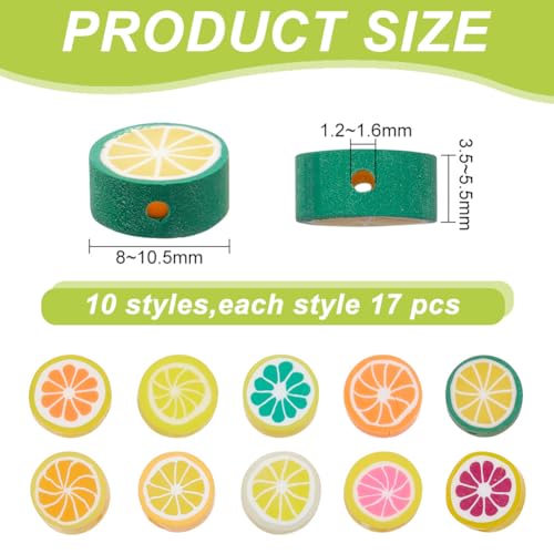 arricraft 170 Pcs Fruit Polymer Clay Beads - Image 2